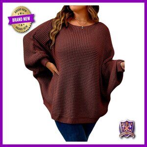 Plus Size Oversized Sweater Pullover Long Sleeve Crewneck Casual